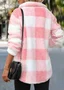 Manches Longues Épaissi Plaid Blouson pour Femmes