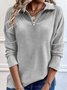 Chemisiers1 Décontracté Plain Printemps / Automne Quotidien Ample Jersey Régulier Forage à chaud Régulier pour Femmes
