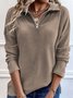 Chemisiers1 Décontracté Plain Printemps / Automne Quotidien Ample Jersey Régulier Forage à chaud Régulier pour Femmes