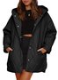 Sweat-shirt à Capuche Manches Longues Poids lourd Plain Rembourré Blouson pour Femmes