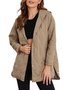 Sweat-shirt à Capuche Manches Longues Poids lourd Plain Rembourré Blouson pour Femmes