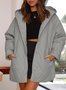 Sweat-shirt à Capuche Manches Longues Poids lourd Plain Rembourré Blouson pour Femmes