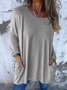 Pulls Femmes Décontracté Plain Printemps / Automne Col V Ample Fil/fil de laine Mi-long Droit Régulier