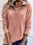 Chemisiers1 Décontracté Plain Printemps / Automne Quotidien Ample Jersey Régulier Forage à chaud Régulier pour Femmes