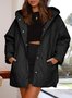 Sweat-shirt à Capuche Manches Longues Poids lourd Plain Rembourré Blouson pour Femmes