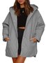 Sweat-shirt à Capuche Manches Longues Poids lourd Plain Rembourré Blouson pour Femmes