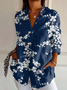 Chemises Floral Décontracté Printemps / Automne Aucune élasticité Quotidien Ample Droit Régulier Col de Chemise pour Femmes