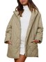 Sweat-shirt à Capuche Manches Longues Poids lourd Plain Rembourré Blouson pour Femmes