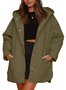 Sweat-shirt à Capuche Manches Longues Poids lourd Plain Rembourré Blouson pour Femmes