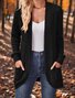 Cardigans Femmes Décontracté Plain Printemps / Automne Polyester Ample Manches Longues Droit Régulier Élasticité moyenne