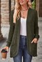 Cardigans Femmes Décontracté Plain Printemps / Automne Polyester Ample Manches Longues Droit Régulier Élasticité moyenne