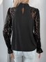 Chemisiers1 Décontracté Printemps / Automne Coeur/cordé Polyester Micro-élasticité Quotidien Manches Longues Col Roulé Droit pour Femmes