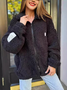 Col Châle Manches Longues Épaissi Plain Blouson pour Femmes