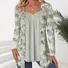 Chemisiers1 Décontracté Floral Printemps / Automne Col V Jersey Manches Longues Régulier Forage à chaud Droit pour Femmes