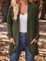 Cardigans Femmes Décontracté Plain Printemps / Automne Polyester Ample Manches Longues Droit Régulier Élasticité moyenne