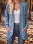 Cardigans Femmes Décontracté Plain Printemps / Automne Polyester Ample Manches Longues Droit Régulier Élasticité moyenne