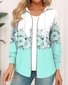 Sweat-shirt à Capuche Manches Longues Épaissi Floral Blouson pour Femmes