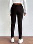 Pantalons de Survêtement & joggeurs Décontracté Plain Hiver Quotidien Serré Taille Moyenne Pantalon à la cheville Épaissi Pantalons de Yoga pour Femmes