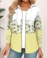 Sweat-shirt à Capuche Manches Longues Épaissi Floral Blouson pour Femmes