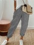 Pantalons Décontracté Plain Printemps / Automne Naturel Aucune élasticité Pantalon droit Long Droit Régulier pour Femmes