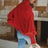 Pulls Décontracté Plain Printemps / Automne Quotidien Manches Longues Fil/fil de laine Régulier Droit Régulier pour Femmes