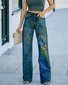 Jeans Femme Décontracté Printemps / Automne impression en 3D Polyester Micro-élasticité Quotidien Coupe Régulière Taille Moyenne Régulier