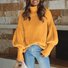 Pulls Décontracté Plain Printemps / Automne Quotidien Manches Longues Fil/fil de laine Régulier Droit Régulier pour Femmes