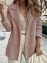 Col Châle Manches Longues Régulier Plain Blazer pour Femmes