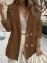 Col Châle Manches Longues Régulier Plain Blazer pour Femmes