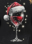 Blouses Décontracté Printemps / Automne Verre à Vin de Noël Quotidien Ample Manches Longues Régulier Régulier Élasticité moyenne pour Femmes
