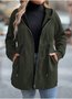 Sweat-shirt à Capuche Manches Longues Épaissi Plain Blouson pour Femmes