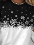 T-shirts Décontracté Printemps / Automne Flocon de Neige Micro-élasticité Ample Jersey Manches Longues Régulier Régulier pour Femmes