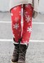 Pantalons De Yoga Femmes Décontracté Hiver Noël Naturel Faire la navette Pantalon coupe slim Long Collant en Toison