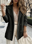 Col Châle Manches Longues Régulier Plain Blazer pour Femmes