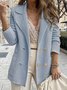 Col Châle Manches Longues Régulier Plain Blazer pour Femmes