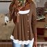 Chemisiers1 Décontracté Bloc de Couleur Printemps / Automne Ample Dentelle Manches Longues Régulier Droit Régulier pour Femmes