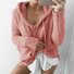 Sweat-shirts Décontracté Plain Printemps / Automne Polyester Sweat-shirt à Capuche Micro-élasticité Régulier Droit Régulier pour Femmes