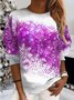 Sweat-shirts Décontracté Printemps / Automne Noël Polyester Sweat-shirt à Capuche Micro-élasticité Ample Noël Manches Longues pour Femmes