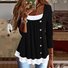 Chemisiers1 Décontracté Bloc de Couleur Printemps / Automne Ample Dentelle Manches Longues Régulier Droit Régulier pour Femmes