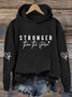 à Capuche Décontracté Printemps / Automne Lettres de texte Coton Sweat-shirt à Capuche Quotidien Ample Régulier Droit pour Femmes