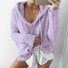 Sweat-shirts Décontracté Plain Printemps / Automne Polyester Sweat-shirt à Capuche Micro-élasticité Régulier Droit Régulier pour Femmes
