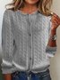 Pulls Femmes Décontracté Floral Printemps / Automne Quotidien Manches Longues Col Rond Fil/fil de laine Régulier Régulier