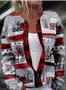 Cardigans Rétro Printemps / Automne impression en 3D Tricoté Micro-élasticité Quotidien Manches Longues Régulier Régulier pour Femmes