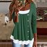 Chemisiers1 Décontracté Bloc de Couleur Printemps / Automne Ample Dentelle Manches Longues Régulier Droit Régulier pour Femmes