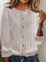 Pulls Femmes Décontracté Floral Printemps / Automne Quotidien Manches Longues Col Rond Fil/fil de laine Régulier Régulier