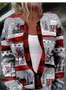 Cardigans Rétro Printemps / Automne impression en 3D Tricoté Micro-élasticité Quotidien Manches Longues Régulier Régulier pour Femmes