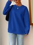 Sweat-shirts Femmes Décontracté Plain Printemps / Automne Polyester Manches Longues Col Rond Régulier Droit Régulier