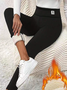 Pantalons De Yoga Décontracté Plain Hiver Naturel à Haute Élasticité Serré Pantalon coupe slim Collant en Toison pour Femmes