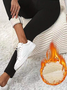 Pantalons De Yoga Décontracté Plain Hiver Naturel à Haute Élasticité Serré Pantalon coupe slim Collant en Toison pour Femmes
