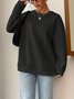 Sweat-shirts Femmes Décontracté Plain Printemps / Automne Polyester Manches Longues Col Rond Régulier Droit Régulier